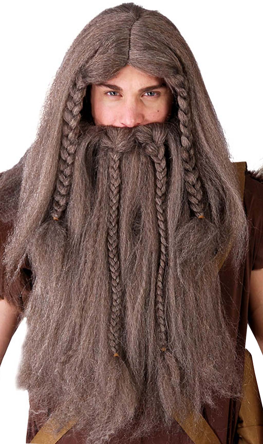 Peruca e Barba de Viking Castanhas