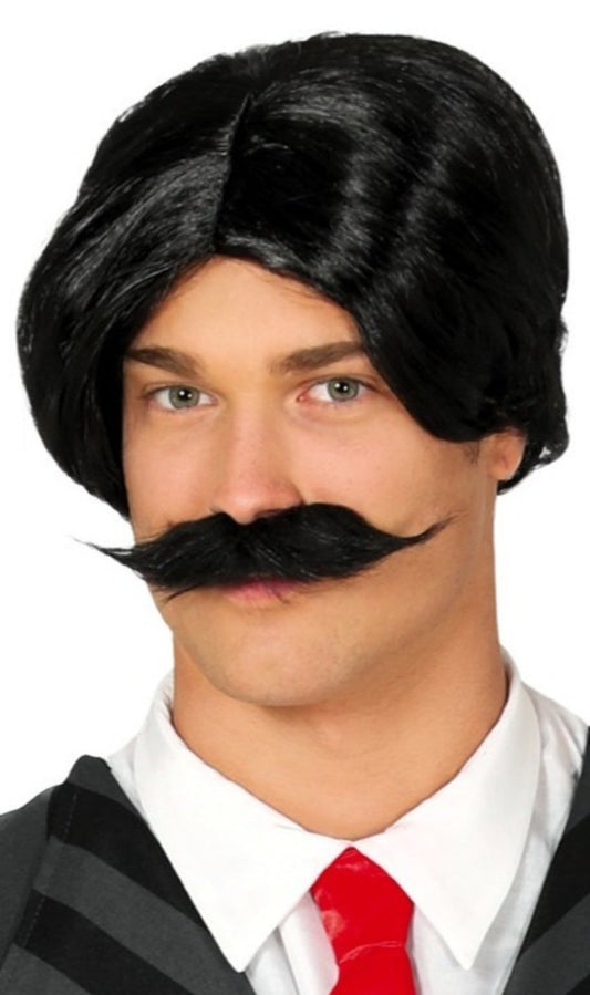 Peruca Preta e Bigode