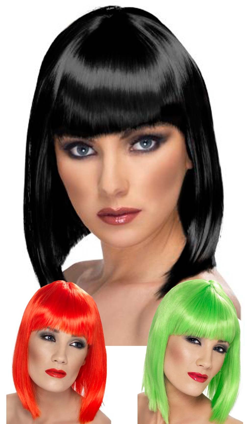 Peruca Curta em Várias Cores para adulto | Costumalia