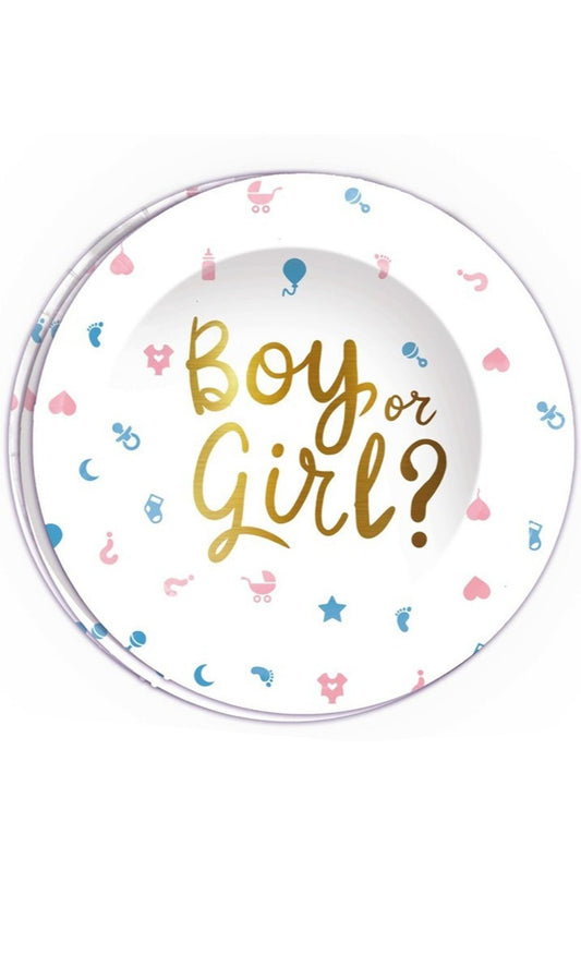 Pratos de Gender Reveal bebê