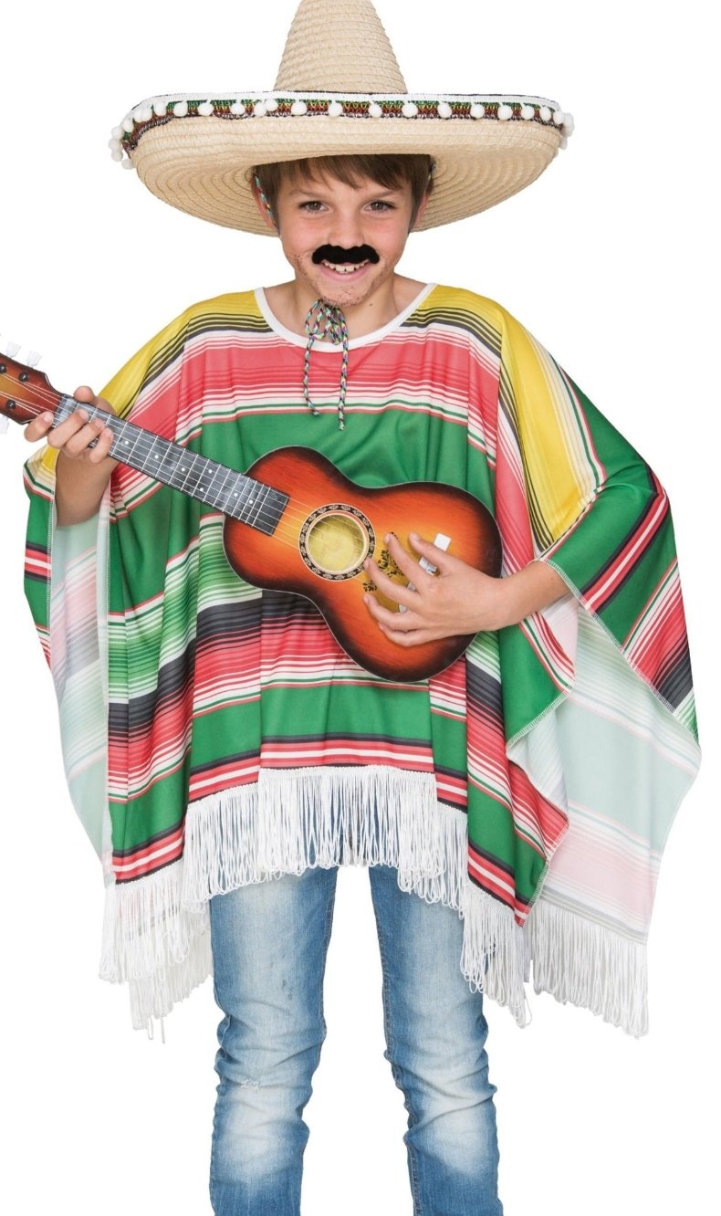 Poncho Mexicano Colorido para criança