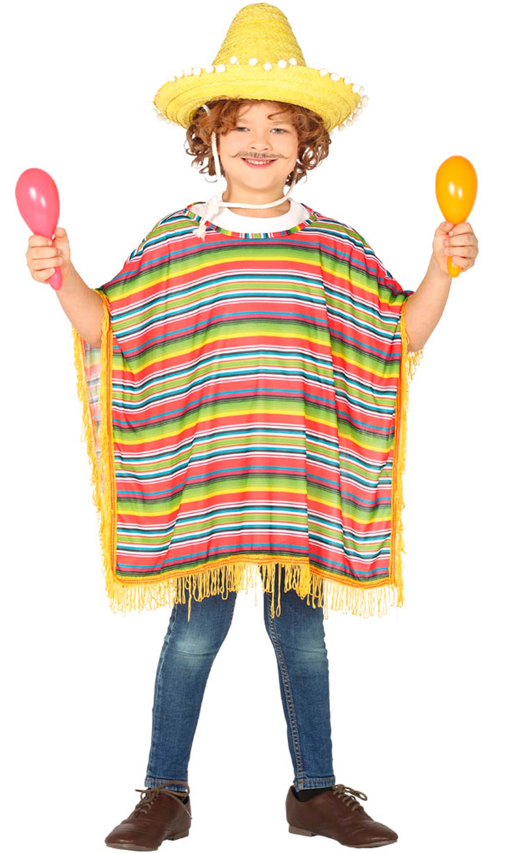 Poncho Mexicano Colorido para criança