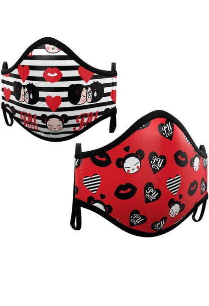 Conjunto 2 Máscaras em Tecido da Pucca™ para adulto