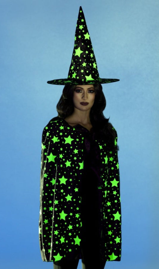 Conjunto de Bruxa Fluorescente