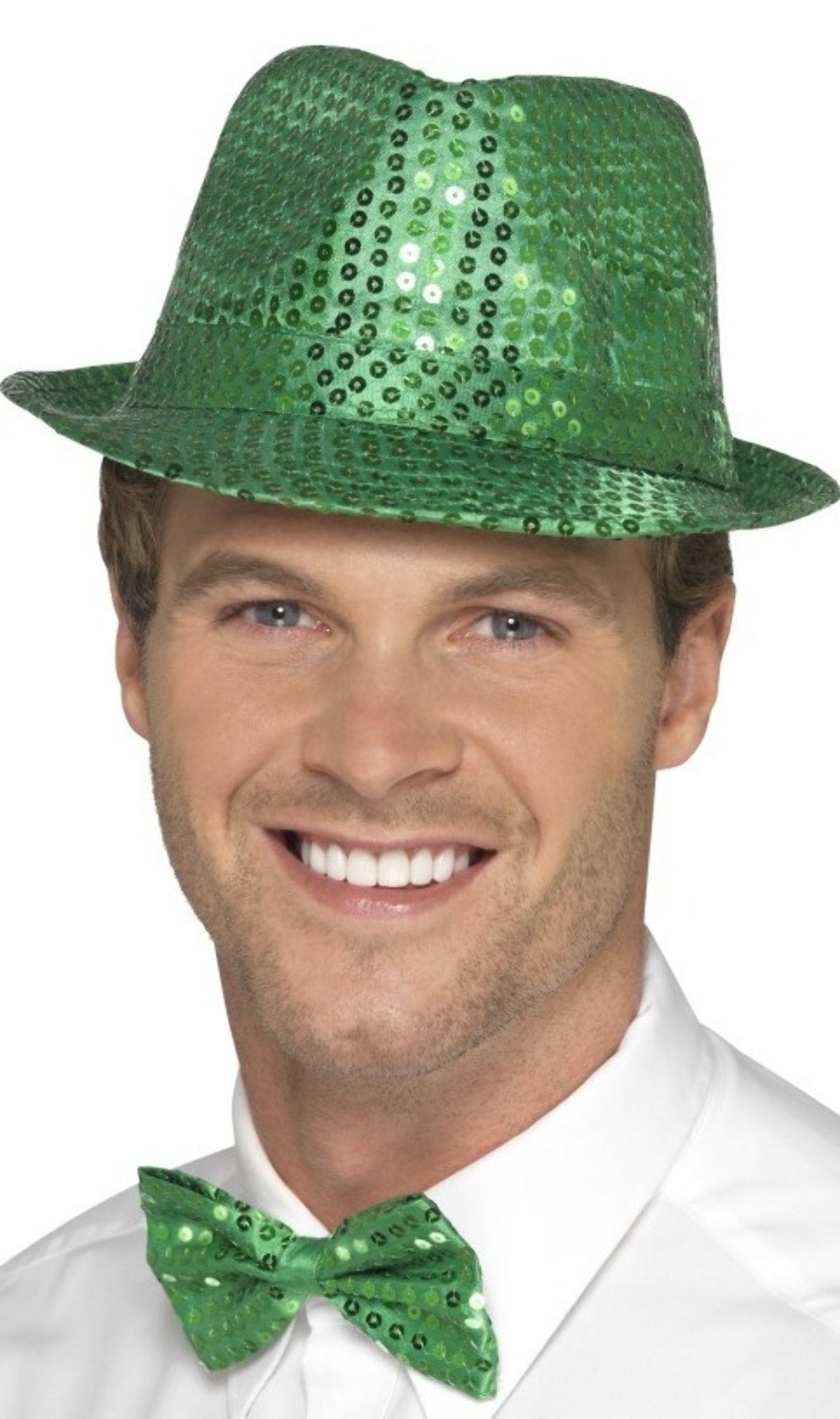 Chapéu de Gangster de Lantejoulas Verde