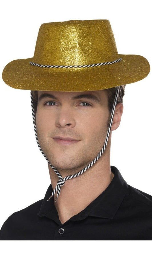 Chapéu de Vaqueiro Dourado Brilhante