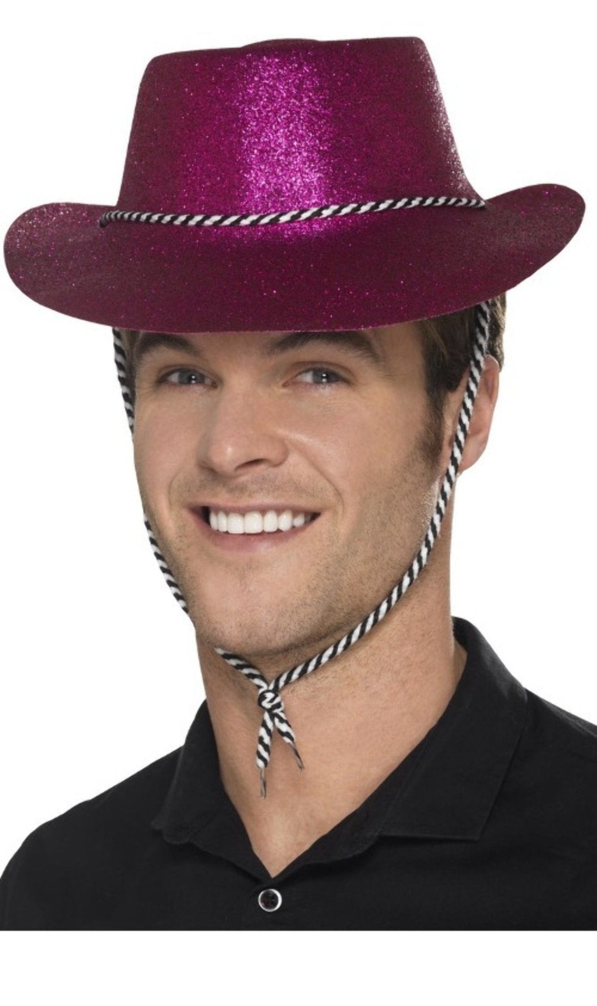 Chapéu de Vaqueiro Fúcsia Glitter