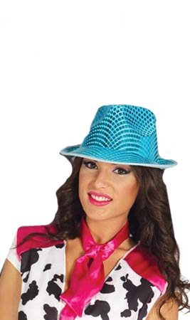 Chapéu de Gangster com Lantejoulas Coloridas 