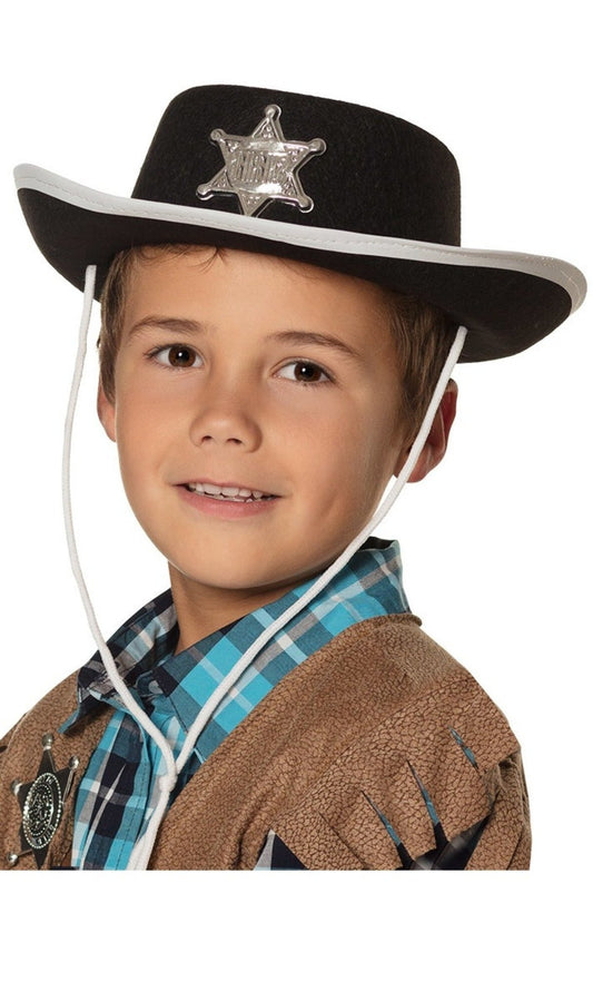 Chapéu de Xerife Preto infantil