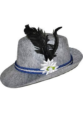 Chapéu de Tirol Cinza com Flor